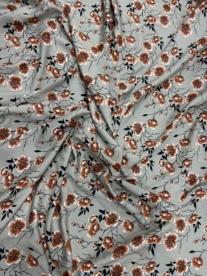 9 Maroon Floral Linen Boski