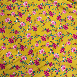 Golden Yellow Floral Linen Boski