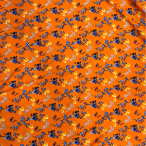 1 Orange Floral Linen Boski