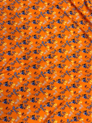 1 Orange Floral Linen Boski