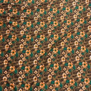 1 Retro Brown Floral Linen Boski