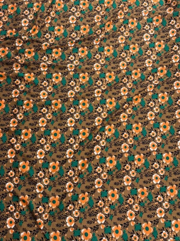 1 Retro Brown Floral Linen Boski