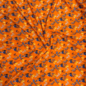 11 Orange Floral Linen Boski