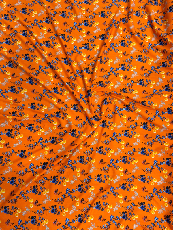 11 Orange Floral Linen Boski