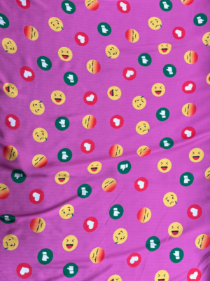 11 Baby Pink Emoji Digital Print Shot Silk