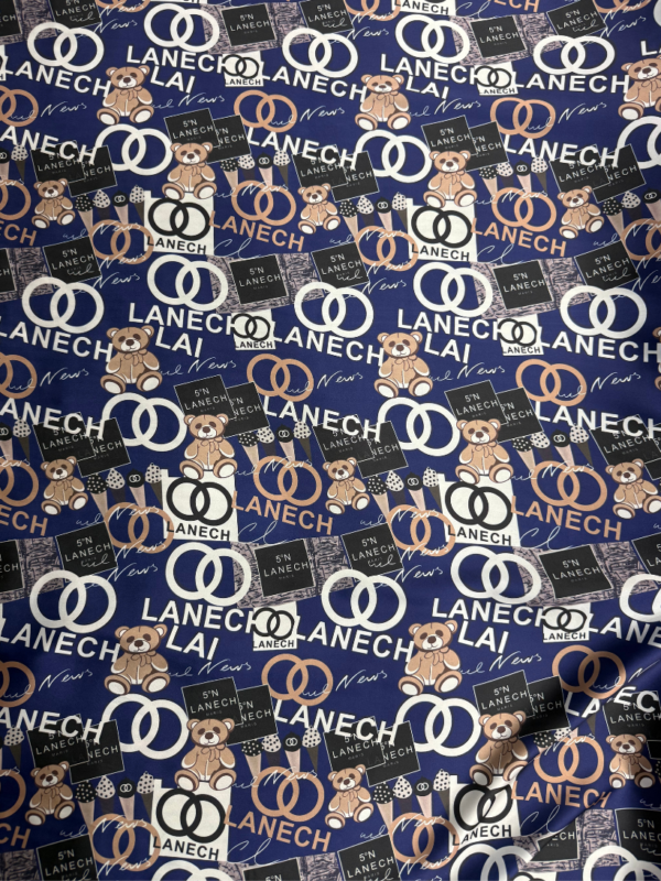 Blue Designer Inspired Shot Silk