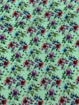 111 Mint Green Floral Linen Boski