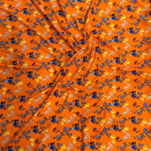 12 Orange Floral Linen Boski