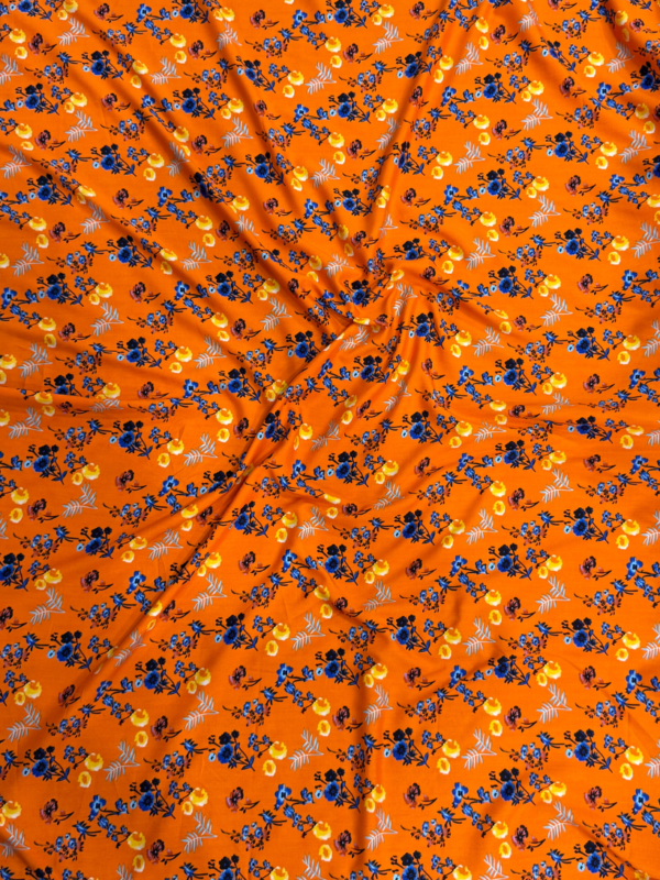 12 Orange Floral Linen Boski