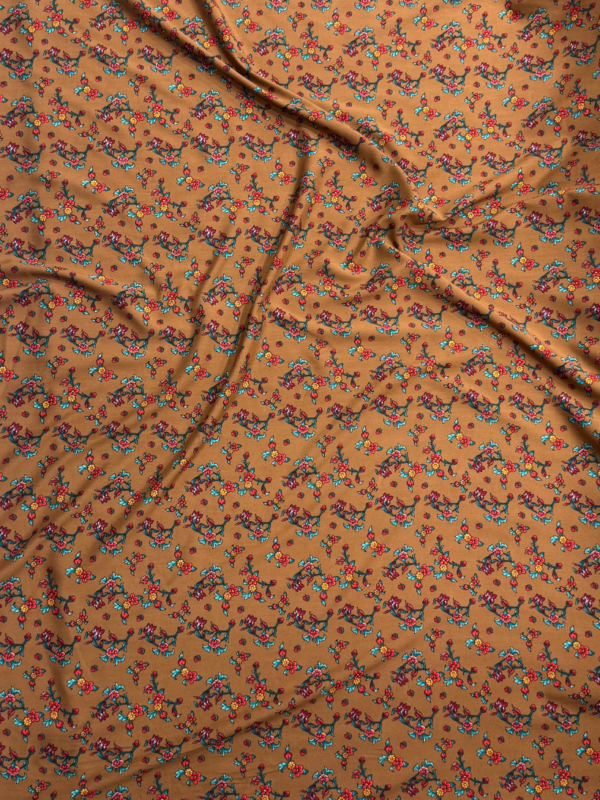 Brown Floral Linen Boski
