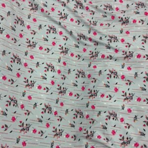 14 Light Blue Floral Linen Boski