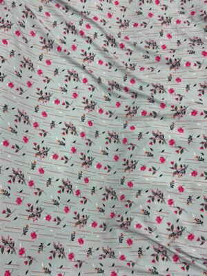 Light Blue Floral Linen Boski