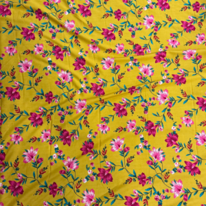 Golden Yellow Floral Linen Boski
