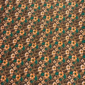 2 Retro Brown Floral Linen Boski