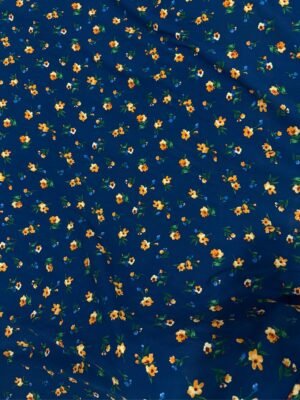 2 Navy Blue Floral Linen Boski