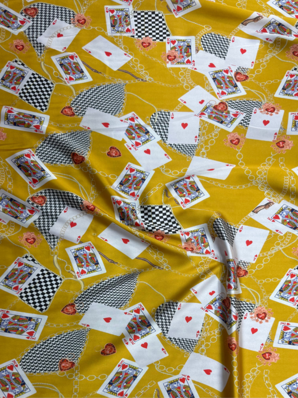 Yellow Digital Print Shot Silk