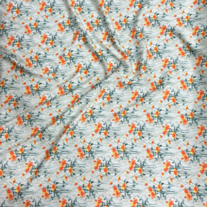 221 Sage Green Poppy Floral Linen Boski
