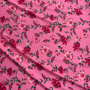 23 Candy Pink Floral Linen Boski