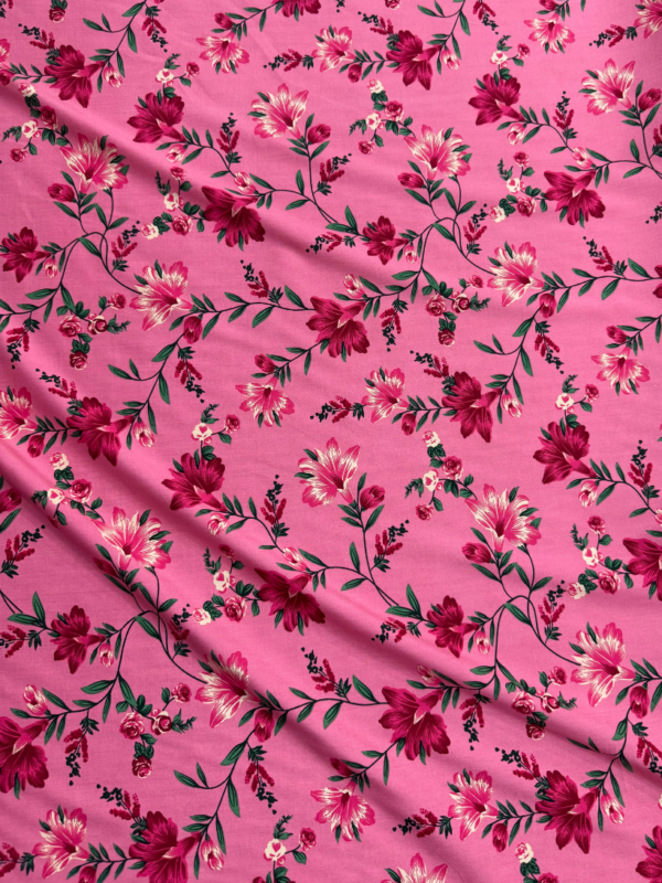 23 Candy Pink Floral Linen Boski