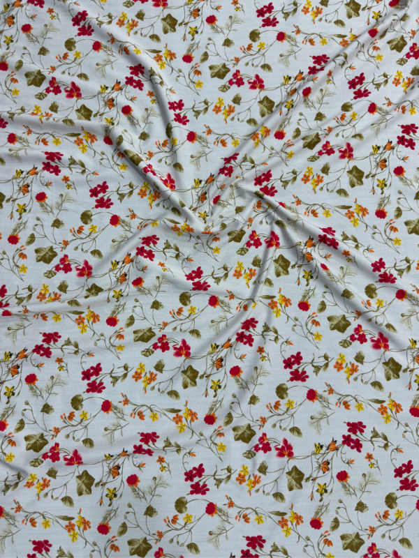 White Floral Linen Boski
