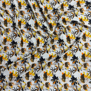 Light Grey Floral Linen Boski