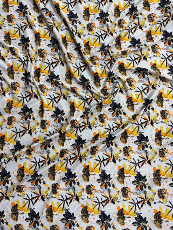 Light Grey Floral Linen Boski