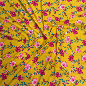 Golden Yellow Floral Linen Boski
