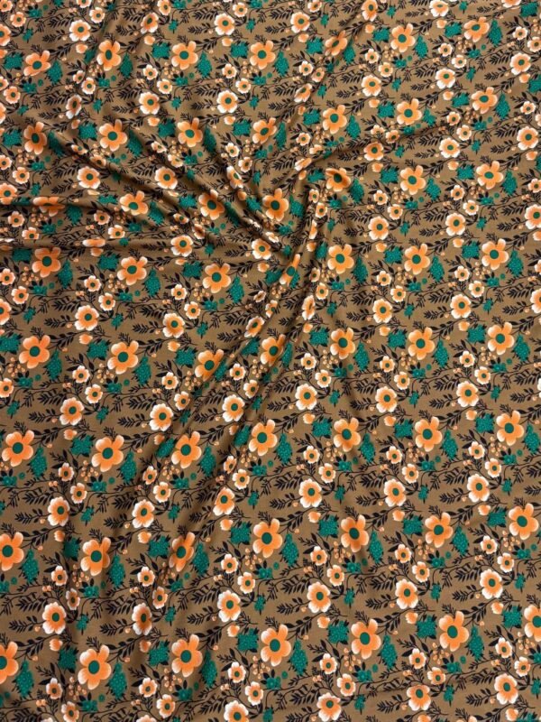 3 Retro Brown Floral Linen Boski