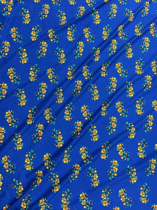 Royal Blue Floral Linen Boski