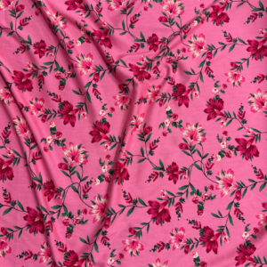312 Candy Pink Floral Linen Boski