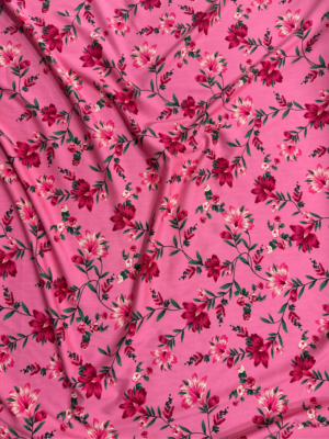 Candy Pink Floral Linen Boski