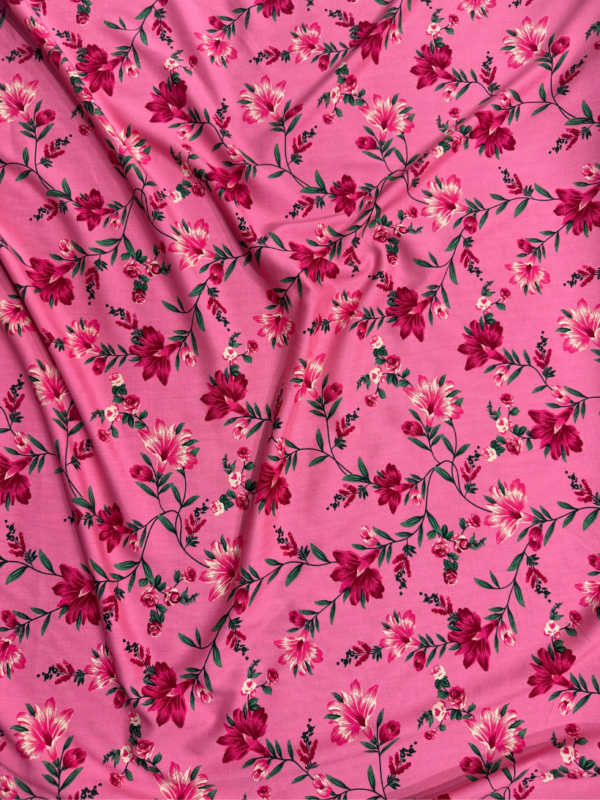 312 Candy Pink Floral Linen Boski