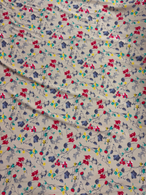 Light Beige Floral Linen Boski