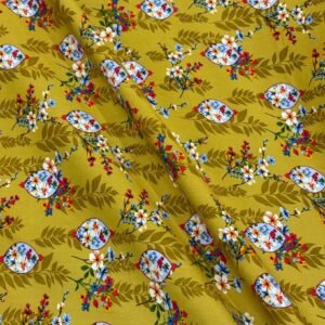 Olive Gold Floral Linen Boski