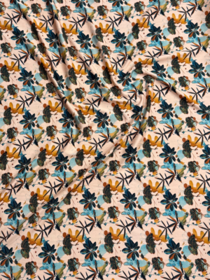 3434 Peach Floral Linen Boski