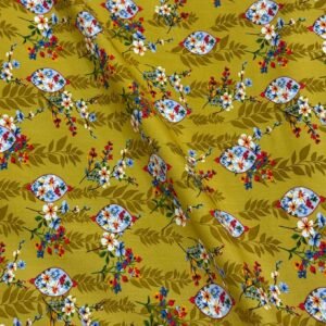 Olive Gold Floral Linen Boski