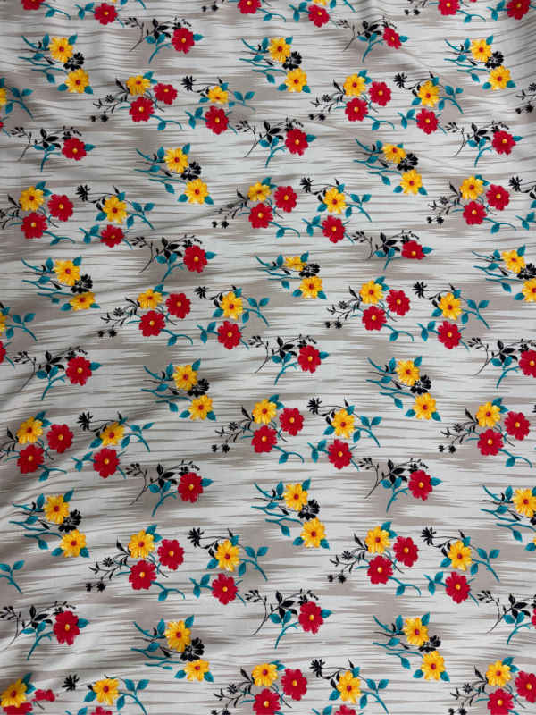 Light Taupe Floral Linen Boski