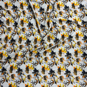 Light Grey Floral Linen Boski