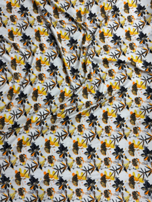 Light Grey Floral Linen Boski