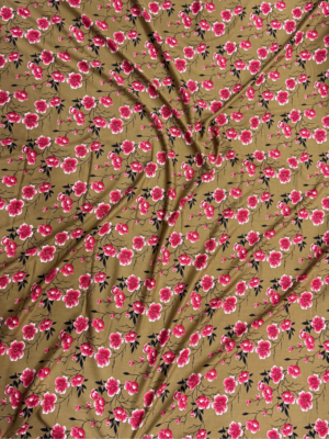 Brown Floral Linen Boski