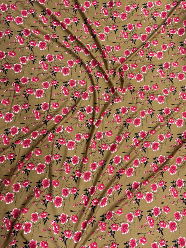 Brown Floral Linen Boski