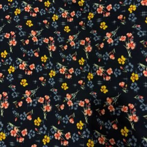Black Floral Linen Boski