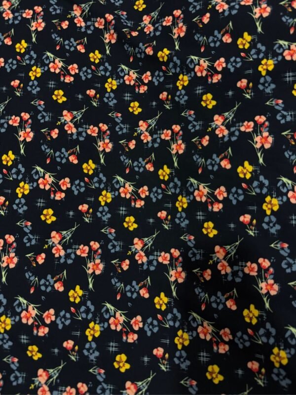 Black Floral Linen Boski