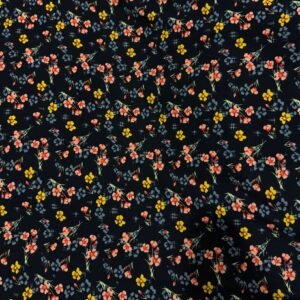 Black Floral Linen Boski