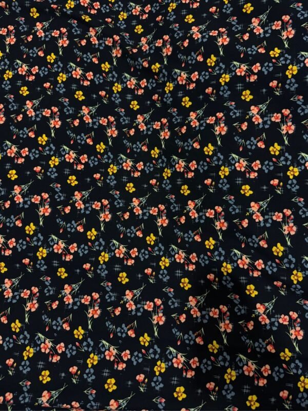 Black Floral Linen Boski