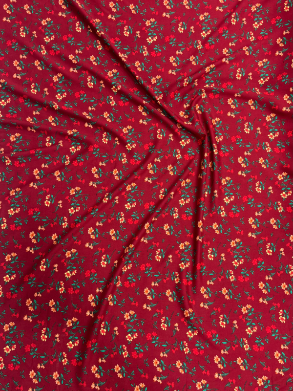 Maroon Floral Linen Boski