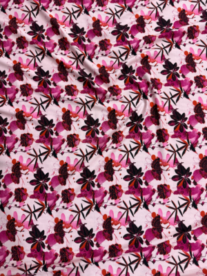 4545 Pink Floral Linen Boski