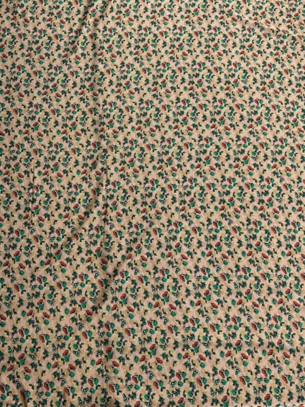 Beige Small Floral Linen Boski