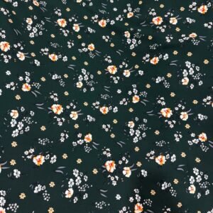 5 Dark Green Floral Linen Boski