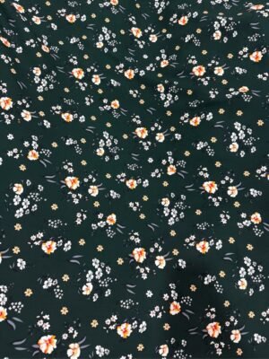 Dark Green Floral Linen Boski